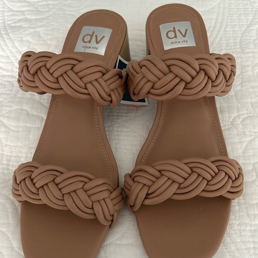 Dolce Vita Braided Strap Sandals in Tan